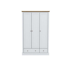 LPD Devon 3 Door 2 Drawer Wardrobe - Particle Board - L56 X W112.9 X H181.5 Cm - White - thumbnail 2