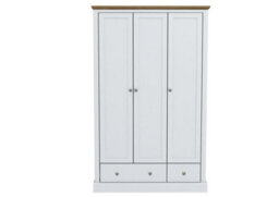 LPD Devon 3 Door 2 Drawer Wardrobe - Particle Board - L56 X W112.9 X H181.5 Cm - White