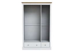 LPD Devon 3 Door 2 Drawer Wardrobe - Particle Board - L56 X W112.9 X H181.5 Cm - White - thumbnail 4