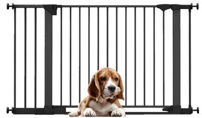 Bettacare Safestep Dog Gate, Black, 131Cm - 138Cm, Extra Low Walkthough, 81Cm Extra Wide Doorway, Extra Wide Pet Gate - image 1