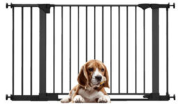 Bettacare Safestep Dog Gate, Black, 131Cm - 138Cm, Extra Low Walkthough, 81Cm Extra Wide Doorway, Extra Wide Pet Gate