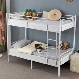 Twins Bunk Bed Frame Single Loft Sleeper Metal Bed - thumbnail 1