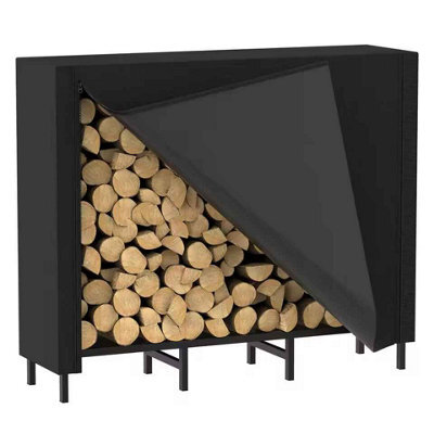 Heavy Duty Firewood Rack With Cover, Indoor Or Outdoor Log Holder For Fireplace Storage. - image 1