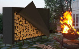 Heavy Duty Firewood Rack With Cover, Indoor Or Outdoor Log Holder For Fireplace Storage. - thumbnail 4
