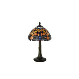 Belofay 8 Inches Dragon Tiffany Table Lamps, Stained Glass Handmade Tiffany Vintage Bedside Table Lamps 13 Inches Height - thumbnail 2
