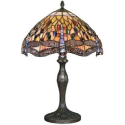 Belofay 8 Inches Dragon Tiffany Table Lamps, Stained Glass Handmade Tiffany Vintage Bedside Table Lamps 13 Inches Height - thumbnail 1