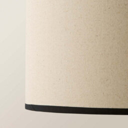 Valuelights Eva Natural Linen Fabric With Black Trim Drum Light Shade (D)35Cm - thumbnail 3