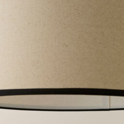 Valuelights Eva Natural Linen Fabric With Black Trim Drum Light Shade (D)35Cm - thumbnail 4