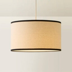 Valuelights Eva Natural Linen Fabric With Black Trim Drum Light Shade (D)35Cm - thumbnail 6