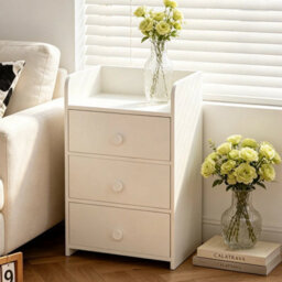 3Drawer Wooden Bedroom Bedside Cabinet Furniture Storage Nightstand - thumbnail 4