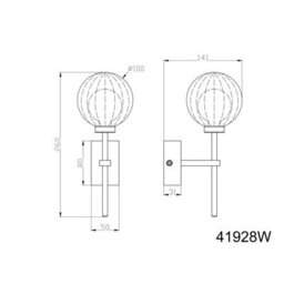 Luminosa Lighting Luminosa Ander Globe Wall Lights Matt Black Ip44 Ball Smoke Glass Shade 1X G9 - thumbnail 5