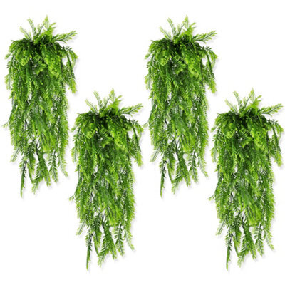 8 Pack Artificial Hanging Plant Artificial Fern Plants Fake Green Fern - image 1