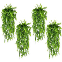 8 Pack Artificial Hanging Plant Artificial Fern Plants Fake Green Fern - thumbnail 1