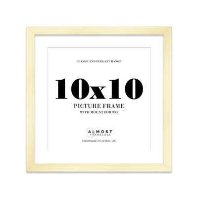 "10X10"" Gold Picture Frame - 10X10"" Square Frame With 9X9"" Mount For 10X10""/9X9"" Pictures Art Deco Style Room Decor, 1 Pack" - image 1