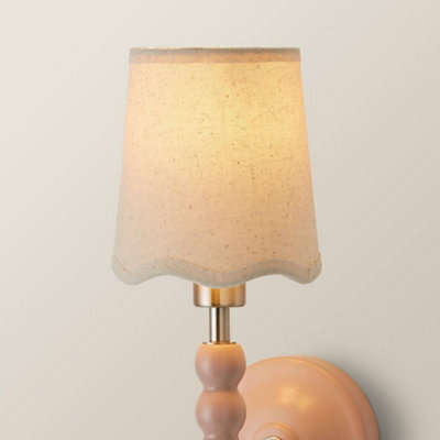 Valuelights Mabel Extra Small Natural Scallop Edge Linen Lamp Shade (D)12Cm - image 1