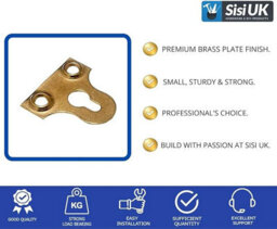 SISI UK Picture Hanging Plates Mirror Glass Frame Hanging 19mm Slotted Fixing Plates Brass Secure Flat Picture Frame Hanger Bracket 10Pc - thumbnail 3