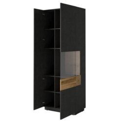 Arte Silke Tall Display Cabinet - Elegance Meets Functionality With Glass Compartment - W800mm X H2070mm X D400mm - thumbnail 2