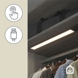 GoodHome Gamboa Black Battery-Powered Led Neutral White Under Cabinet Light Ip20 (L)500mm (W)50mm - thumbnail 4