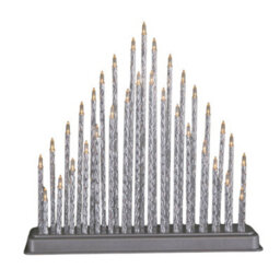 Samuel Alexander 33Cm Battery Operated Silver Light Up Christmas Candle Bridge With 33 Warm White Leds - thumbnail 9