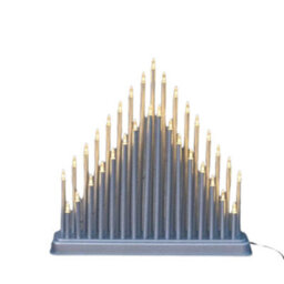 Samuel Alexander 33Cm Battery Operated Silver Light Up Christmas Candle Bridge With 33 Warm White Leds - thumbnail 2