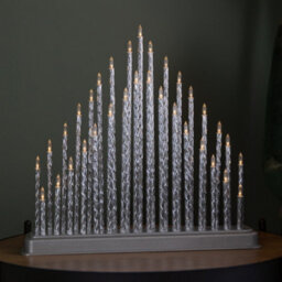 Samuel Alexander 33Cm Battery Operated Silver Light Up Christmas Candle Bridge With 33 Warm White Leds - thumbnail 3
