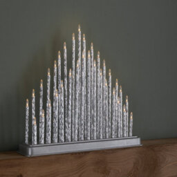 Samuel Alexander 33Cm Battery Operated Silver Light Up Christmas Candle Bridge With 33 Warm White Leds - thumbnail 6