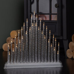 Samuel Alexander 33Cm Battery Operated Silver Light Up Christmas Candle Bridge With 33 Warm White Leds - thumbnail 7