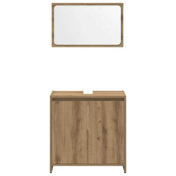 Berkfield Durable 4 Piece Bathroom Furniture Set Artisan Oak Engineered Wood - thumbnail 8
