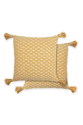 Emma Barclay Casablanca Recycled Cotton Filled Cushion, Ochre - 43 X 43 Cm - image 1