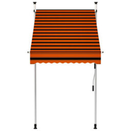Berkfield Manual Retractable Awning 100 Cm Orange And Brown - thumbnail 2