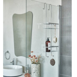 Smedbo Two Tiered Shower Basket Double Soap Caddy /w Hanging Hooks - thumbnail 2