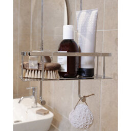 Smedbo Two Tiered Shower Basket Double Soap Caddy /w Hanging Hooks - thumbnail 3