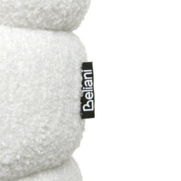 Wyld And Coco Luxenest Pouffe Teddy Boucle Off-White With Pine Wood Legs, Round Footstool W42 X D42 X H41Cm - thumbnail 7