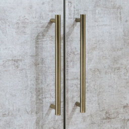 Homestylestore 810mm Concrete Grey Floorstanding Bathroom Vanity Unit And Aged Gold T Bar Handle - thumbnail 3