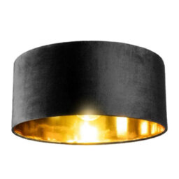 CGC Interiors Cgc Kyra Brushed Gold Angled Floor Lamp With Black 45Cm Velvet Lampshade - thumbnail 4