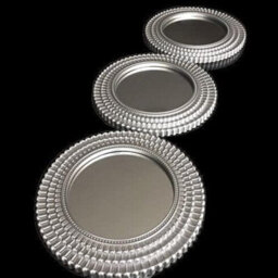 Deenz Set Of 3 Silver Moroccan Style Art Deco Round Wall Mounted Mirror  Metallic Shade Circular Home Decoration Plastic 25 X 2 Cm - thumbnail 2