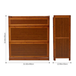 5 Tiers 3 Flip Doors Shoe Cabinet Storage Cupboard Rack Wooden Footwear Stand - thumbnail 2