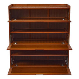 5 Tiers 3 Flip Doors Shoe Cabinet Storage Cupboard Rack Wooden Footwear Stand - thumbnail 6