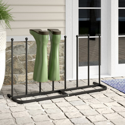 House Of Home 4 Pair Black Boot Rack Shoe Welly Stand Storage Organiser - image 1