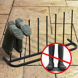 House Of Home 4 Pair Black Boot Rack Shoe Welly Stand Storage Organiser - thumbnail 6