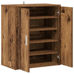 Vidaxl Shoe Cabinet Old Wood 60X35X70 Cm Engineered Wood - thumbnail 9