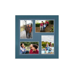 AK Frames 12X12 Navy Blue Modern Multi Photo Frame With Pompadour Mount - Holds 4 Apertures (4X) 6X4 Photos - thumbnail 1