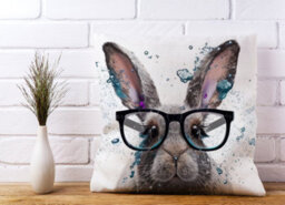 Warren Reed Designer Rabbit Splashart Cushions 45Cm X 45Cm - thumbnail 2