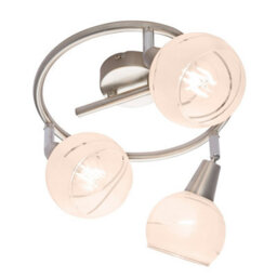 Luminosa Lighting Luminosa Elliott Ceiling Spotlight Clusters Nickel Matt Satined Glass Shade 3X E14 3000K - thumbnail 2