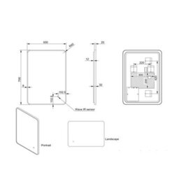 UK Homeliving Uk Home Living Avalon - Price Reduced -Soft Square Led Mirror Black Frame 500X700 - thumbnail 2