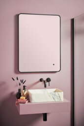 UK Homeliving Uk Home Living Avalon - Price Reduced -Soft Square Led Mirror Black Frame 500X700 - thumbnail 1