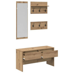 Walplus Hallway Furniture Set 4 Pcs Black Oak 90 X 31 X 46.5 Cm - thumbnail 5
