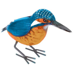 Betley Butterfly Metal Kingfisher Bird Sculpture - Hand - Painted Garden Ornament - 12Cm X 8.5Cm X 20Cm - thumbnail 4