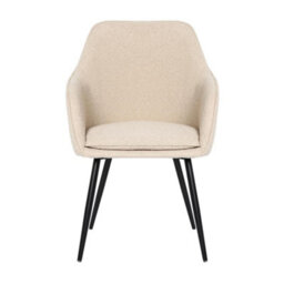 Genesis Pair Of Muse Accent Chairs In Boucle Fabric Upholstery - Cream - thumbnail 4