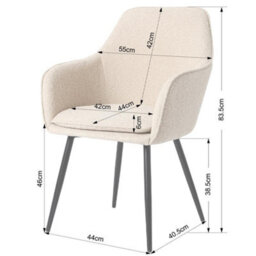 Genesis Pair Of Muse Accent Chairs In Boucle Fabric Upholstery - Cream - thumbnail 3